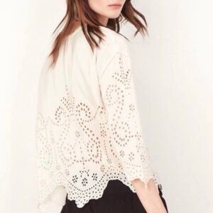 Ulla Johnson Cream Eyelet Blouse